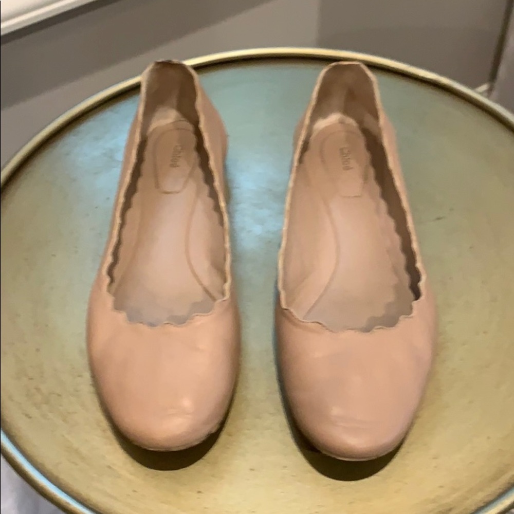 Chloe Lauren Scalloped Ballet Flats